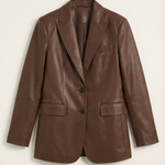 Catherine Oversized Leather Blazer