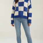Plaid knit sweater