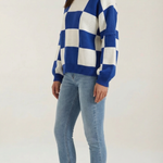 Plaid knit sweater