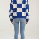 Plaid knit sweater