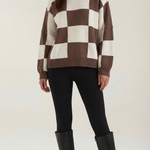 Plaid knit sweater