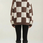 Plaid knit sweater