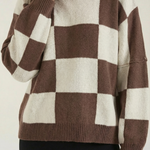 Plaid knit sweater