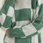 Plaid knit sweater