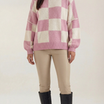 Plaid knit sweater