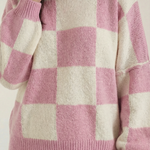 Plaid knit sweater