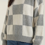 Plaid knit sweater