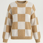 Plaid knit sweater