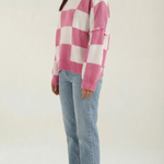 Plaid knit sweater