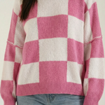 Plaid knit sweater