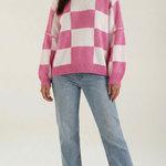 Plaid knit sweater