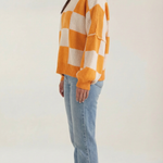 Plaid knit sweater