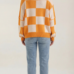 Plaid knit sweater
