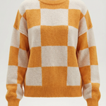 Plaid knit sweater