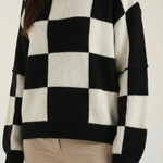 Plaid knit sweater