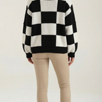 Plaid knit sweater