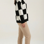 Plaid knit sweater