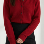 Gladys knitted cardigan with collar and buttons