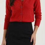 Gladys knitted cardigan with collar and buttons