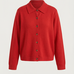 Gladys knitted cardigan with collar and buttons