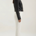 Heather Faux Leather Cropped Jacket