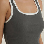 Hilary top with a square neckline