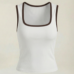 Hilary top with a square neckline