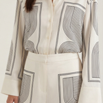Judy Shirt with Graphic Print and Button Collar