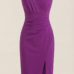 Lydia Midi Dress with V-neck