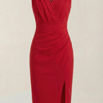 Lydia Midi Dress with V-neck