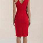 Lydia Midi Dress with V-neck