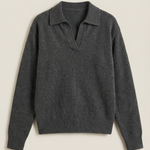 'Margaret' Casual Polo Shirt with V-Neck