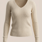 Michelle ribbed V-neck sweater