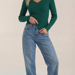 Michelle ribbed V-neck sweater
