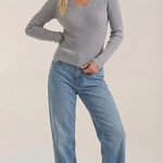 Michelle ribbed V-neck sweater