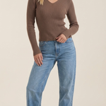 Michelle ribbed V-neck sweater