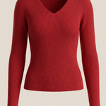Michelle ribbed V-neck sweater