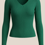 Michelle ribbed V-neck sweater