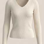 Michelle ribbed V-neck sweater