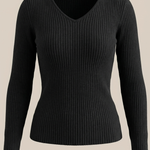 Michelle ribbed V-neck sweater