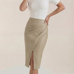 Natalie draped midi skirt