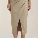 Natalie draped midi skirt