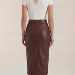 Natalie draped midi skirt