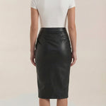 Natalie draped midi skirt