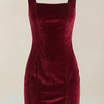 Rachelle Short Velvet Dress with Square Neckline