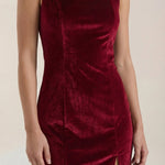 Rachelle Short Velvet Dress with Square Neckline