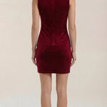 Rachelle Short Velvet Dress with Square Neckline