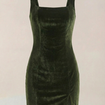 Rachelle Short Velvet Dress with Square Neckline