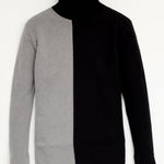 Turtleneck Sweater with Block Design