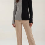 Turtleneck Sweater with Block Design